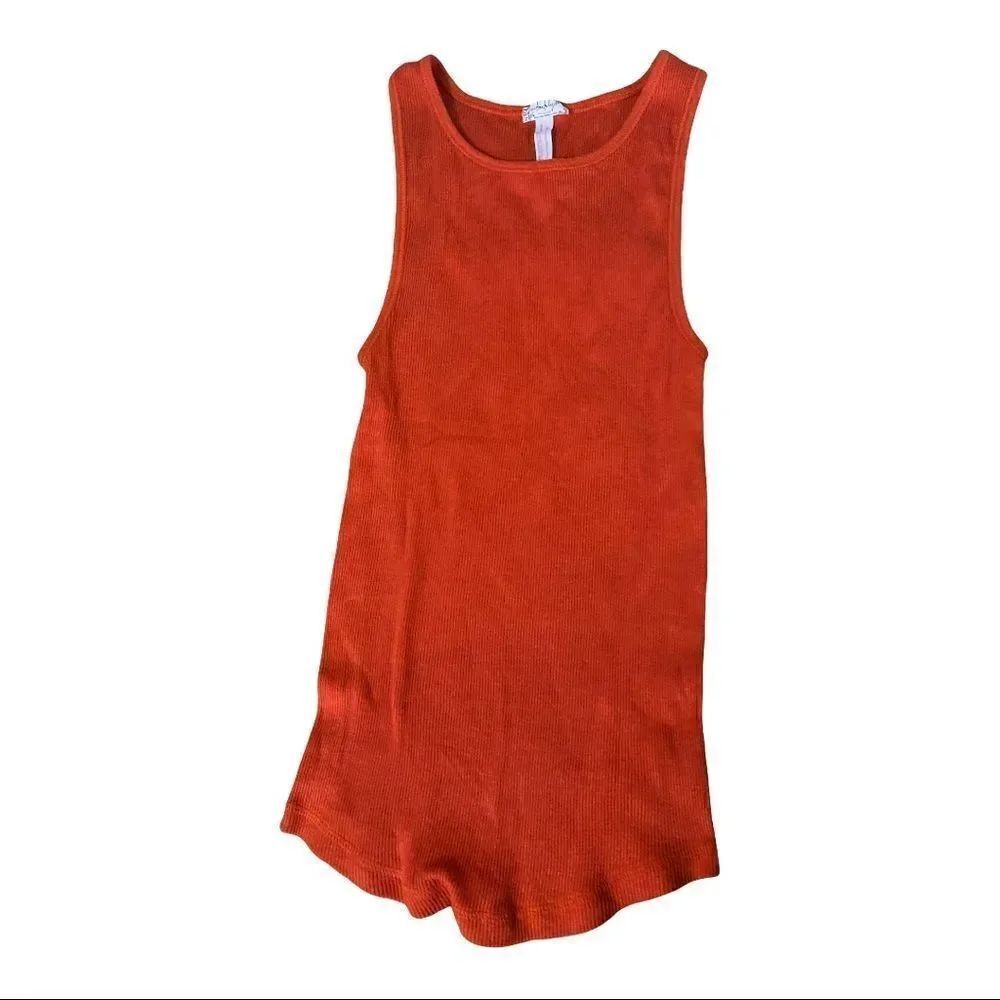 Free People | Intimately Free People Orange Ribbed Tank | XS/S